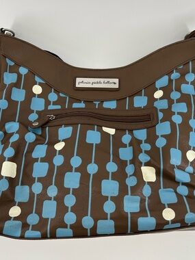 Petunia Pickle Bottom Brown & Blue Diaper Bag
